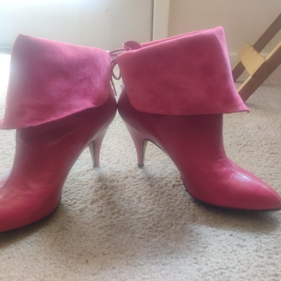 Nickels 1980s vintage hot pink high heel stiletto ankle boots - Picture 12 of 13
